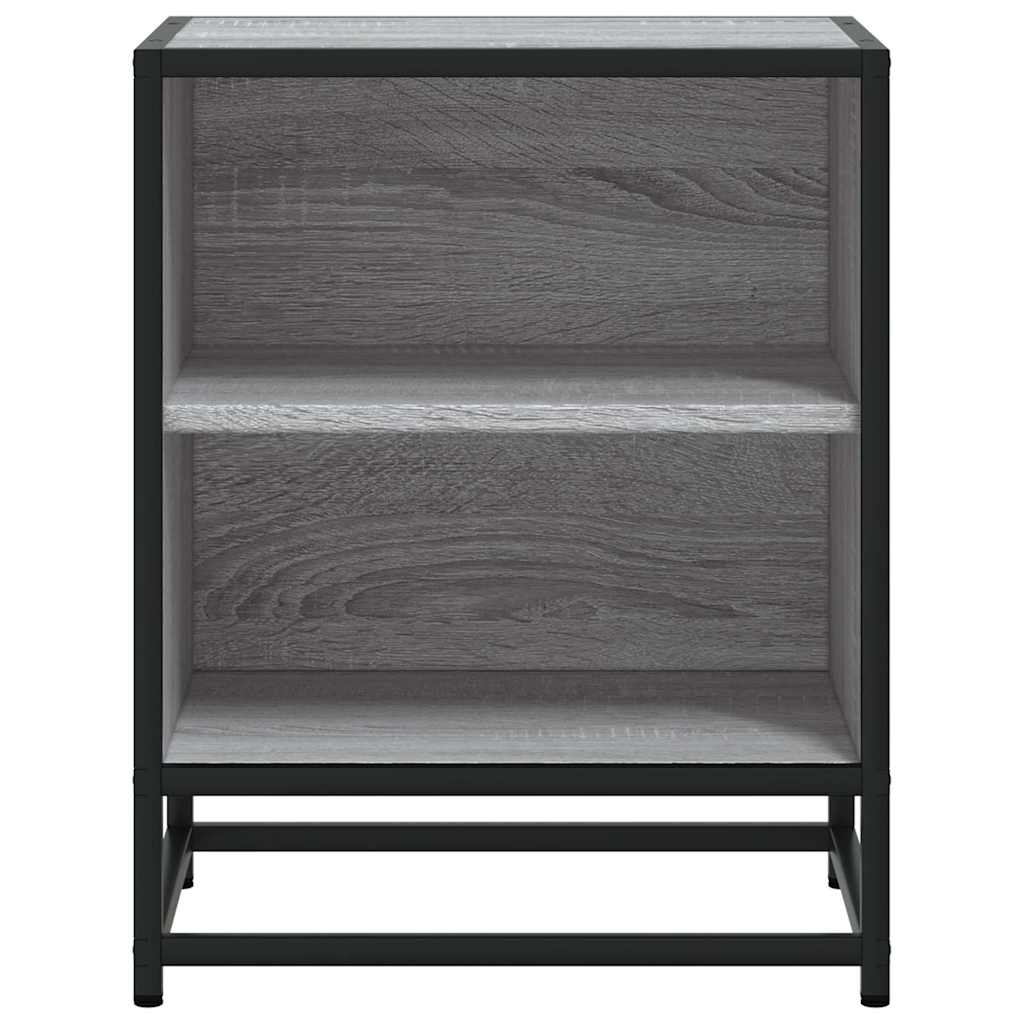 vidaXL Noptiere 2 buc Gri Sonoma 40x31x50 cm lemn prelucrat și metal