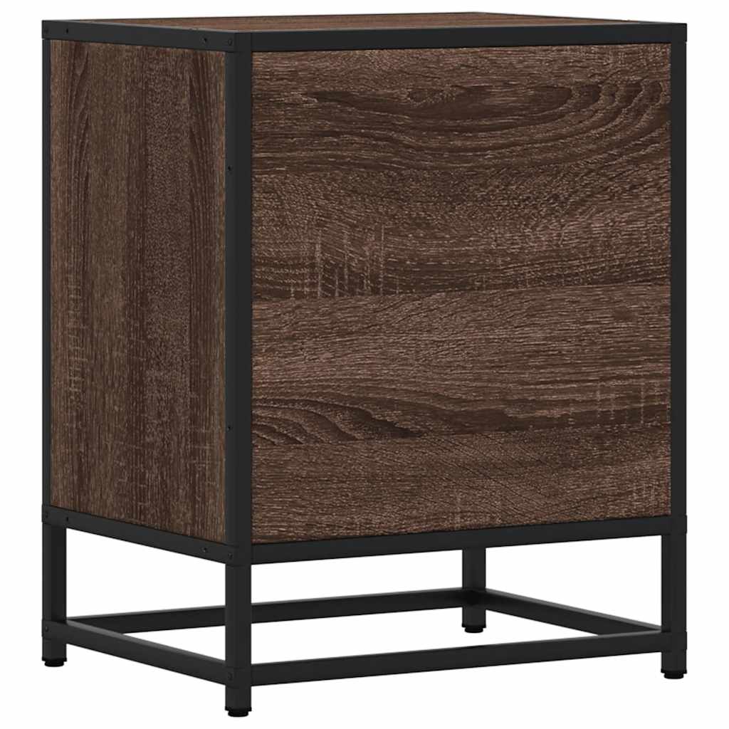 vidaXL Noptiera din stejar maro 40x31x50 cm lemn prelucrat si metal