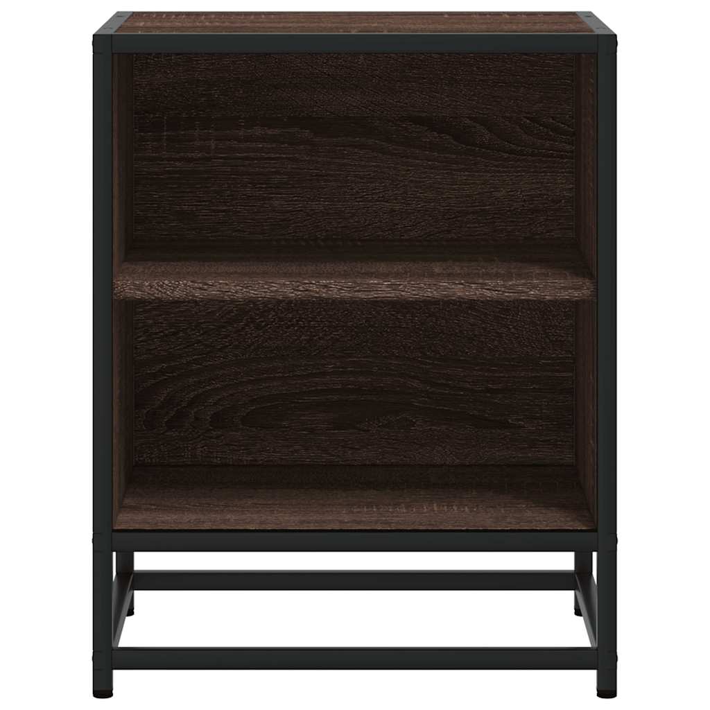 vidaXL Noptiere 2 buc Stejar maro 40x31x50 cm Lemn prelucrat și metal