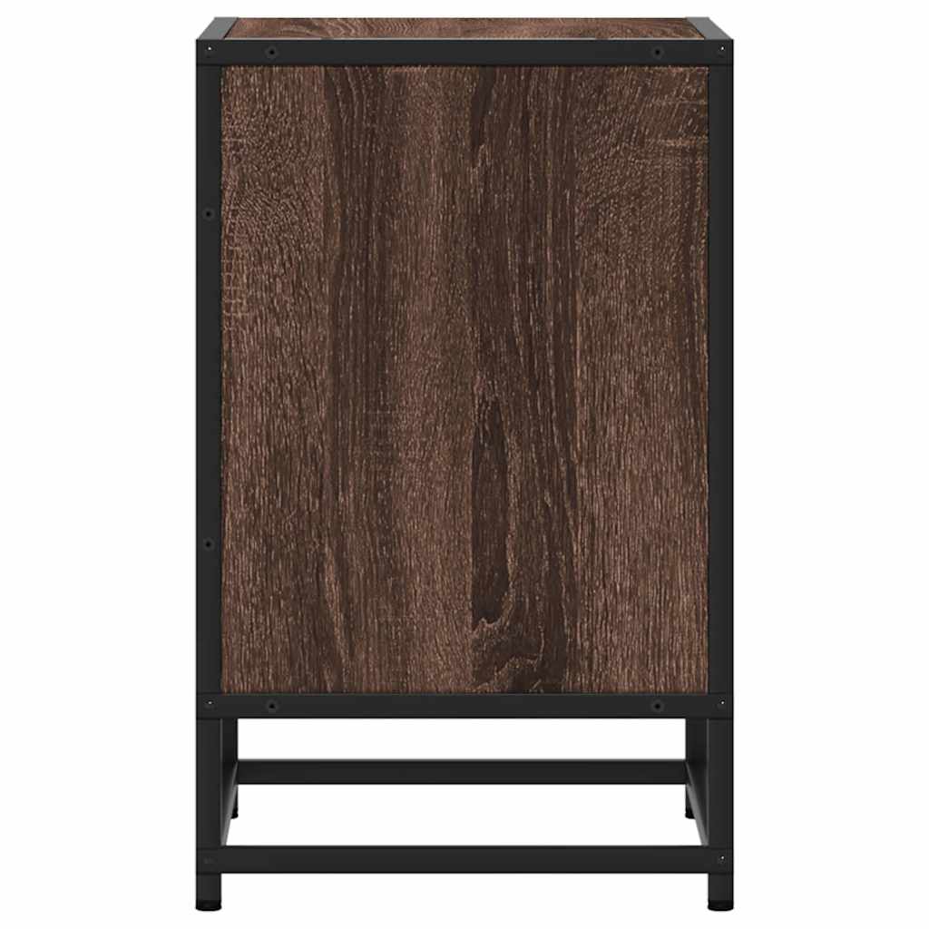 vidaXL Noptiere 2 buc Stejar maro 40x31x50 cm Lemn prelucrat și metal