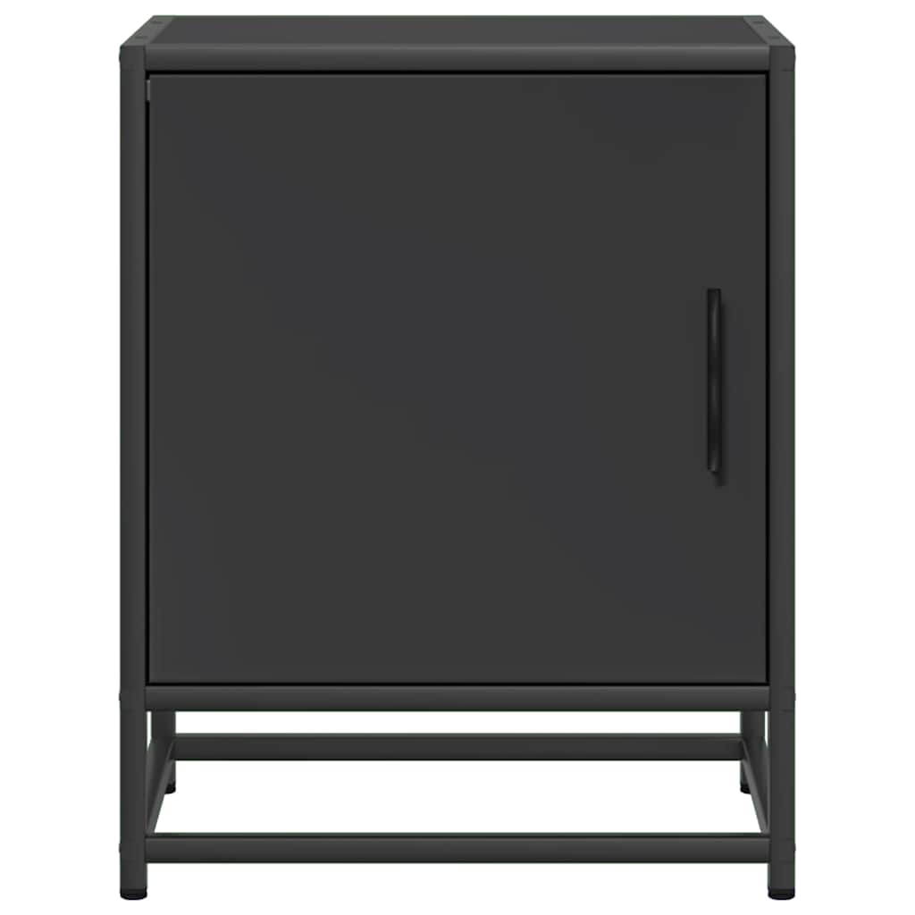 vidaXL Noptiera neagra 40x31x50 cm lemn prelucrat si metal