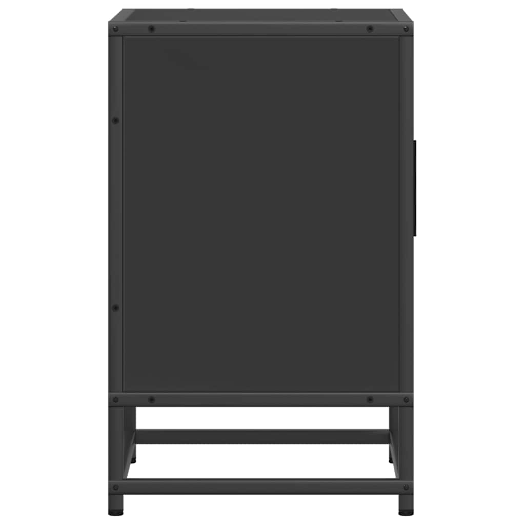 vidaXL Noptiera neagra 40x31x50 cm lemn prelucrat si metal
