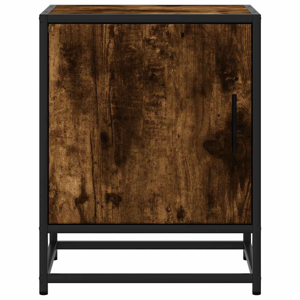 vidaXL Noptiera 2 buc stejar afumat 40x31x50cm lemn prelucrat si metal vidaXL Noptiera 2 buc stejar afumat 40x31x50cm lemn prelucrat si metal