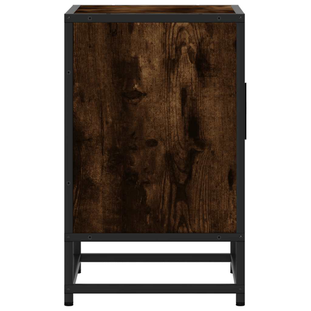vidaXL Noptiera 2 buc stejar afumat 40x31x50cm lemn prelucrat si metal vidaXL Noptiera 2 buc stejar afumat 40x31x50cm lemn prelucrat si metal