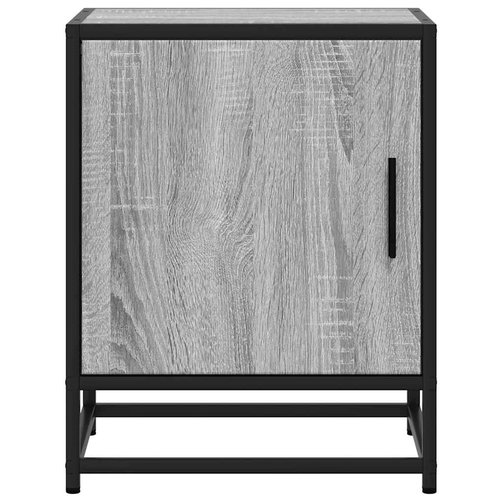 vidaXL Noptiera gri Sonoma 40x31x50 cm lemn prelucrat si metal