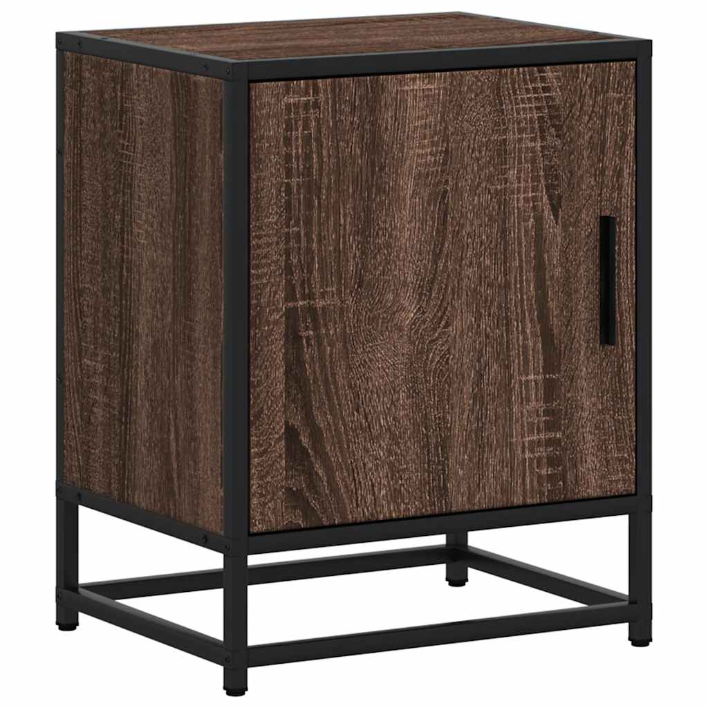 vidaXL Noptiera din stejar maro 40x31x50 cm lemn prelucrat si metal