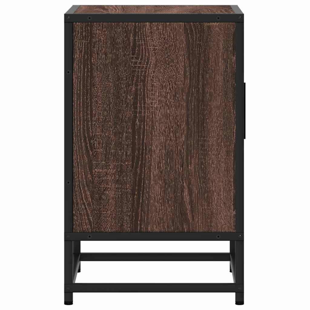 vidaXL Noptiera din stejar maro 40x31x50 cm lemn prelucrat si metal