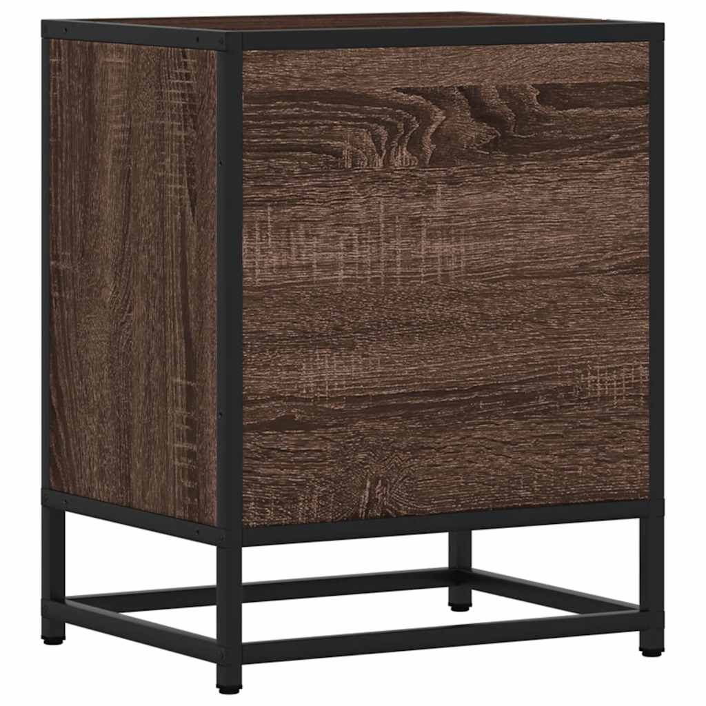 vidaXL Noptiera din stejar maro 40x31x50 cm lemn prelucrat si metal