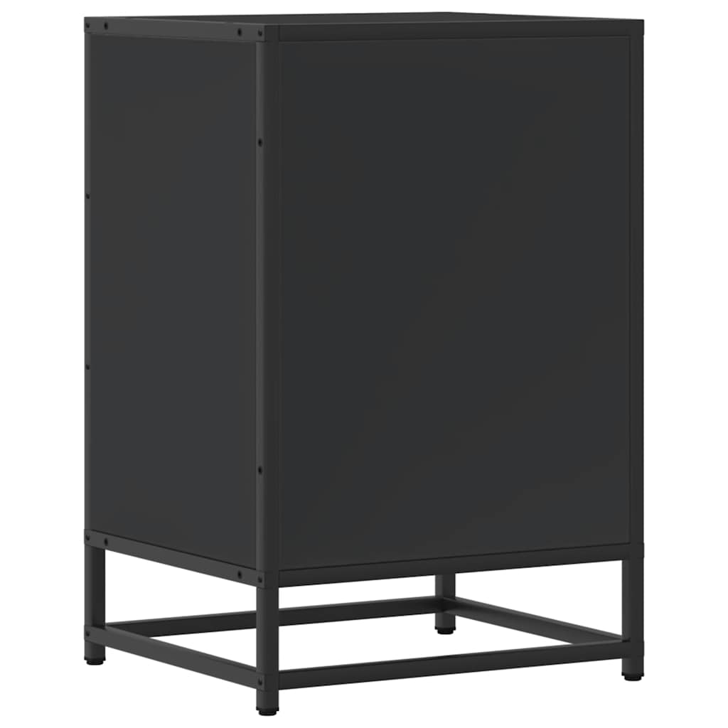 vidaXL Noptiera neagra 40x34,5x60 cm lemn prelucrat si metal