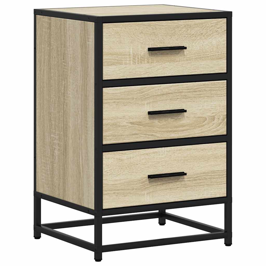 vidaXL Noptiera din stejar Sonoma 40x34,5x60cm lemn prelucrat si metal