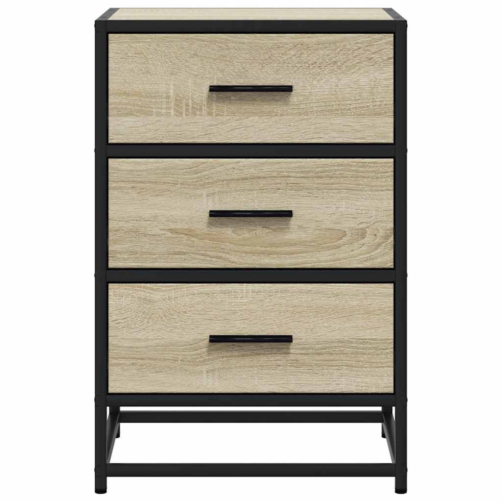 vidaXL Noptiera din stejar Sonoma 40x34,5x60cm lemn prelucrat si metal