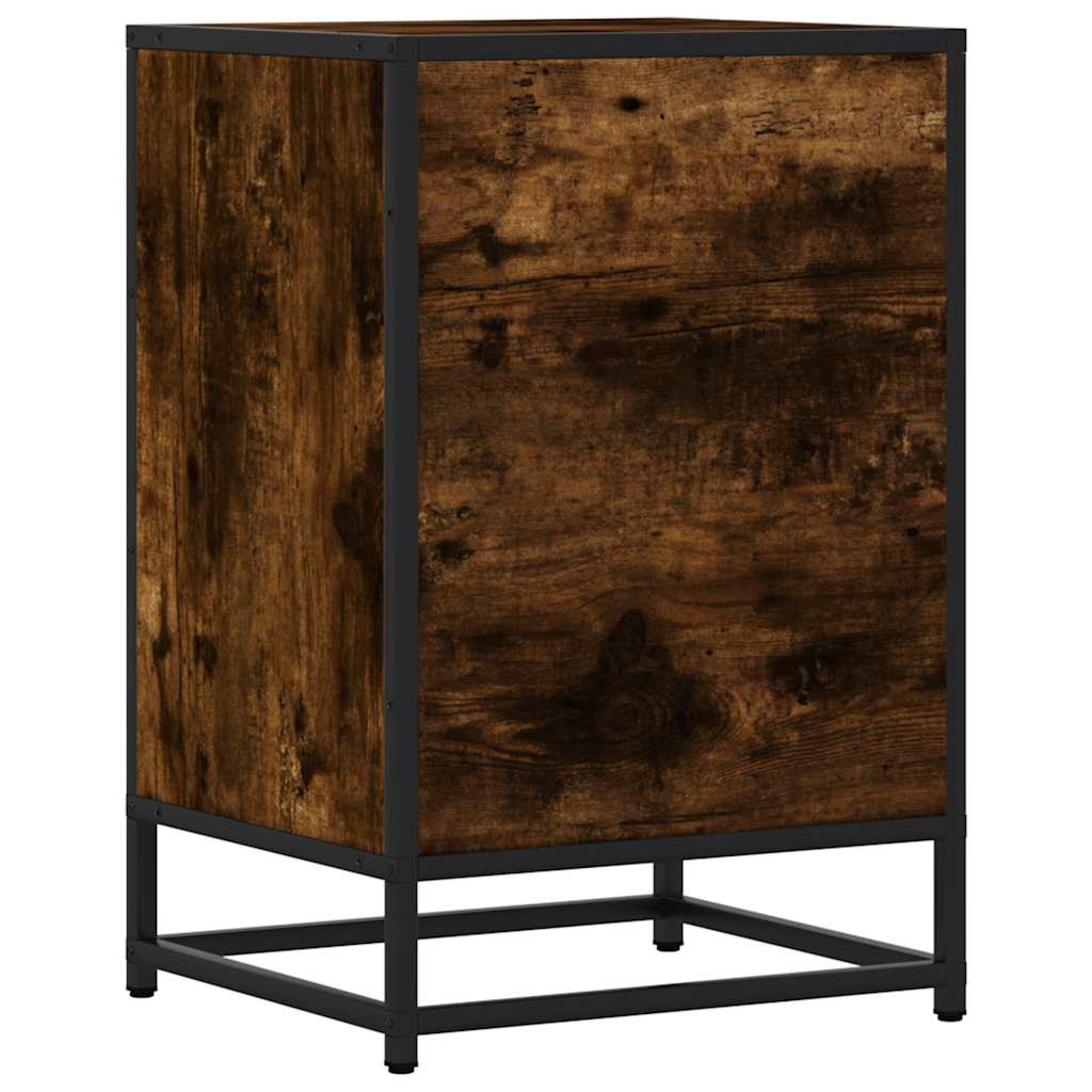 vidaXL Noptiera stejar afumat 40x34,5x60 cm lemn prelucrat si metal