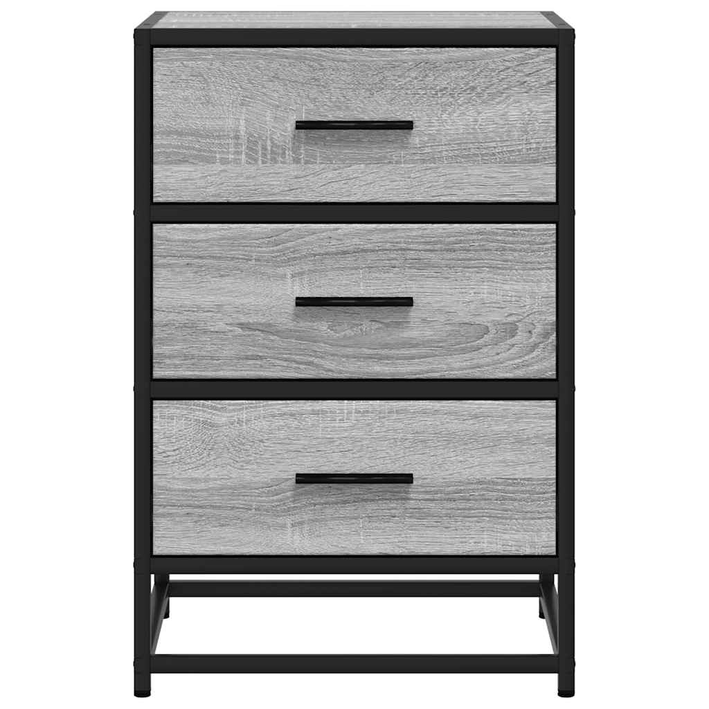vidaXL Noptiera gri Sonoma 40x34,5x60 cm lemn prelucrat si metal