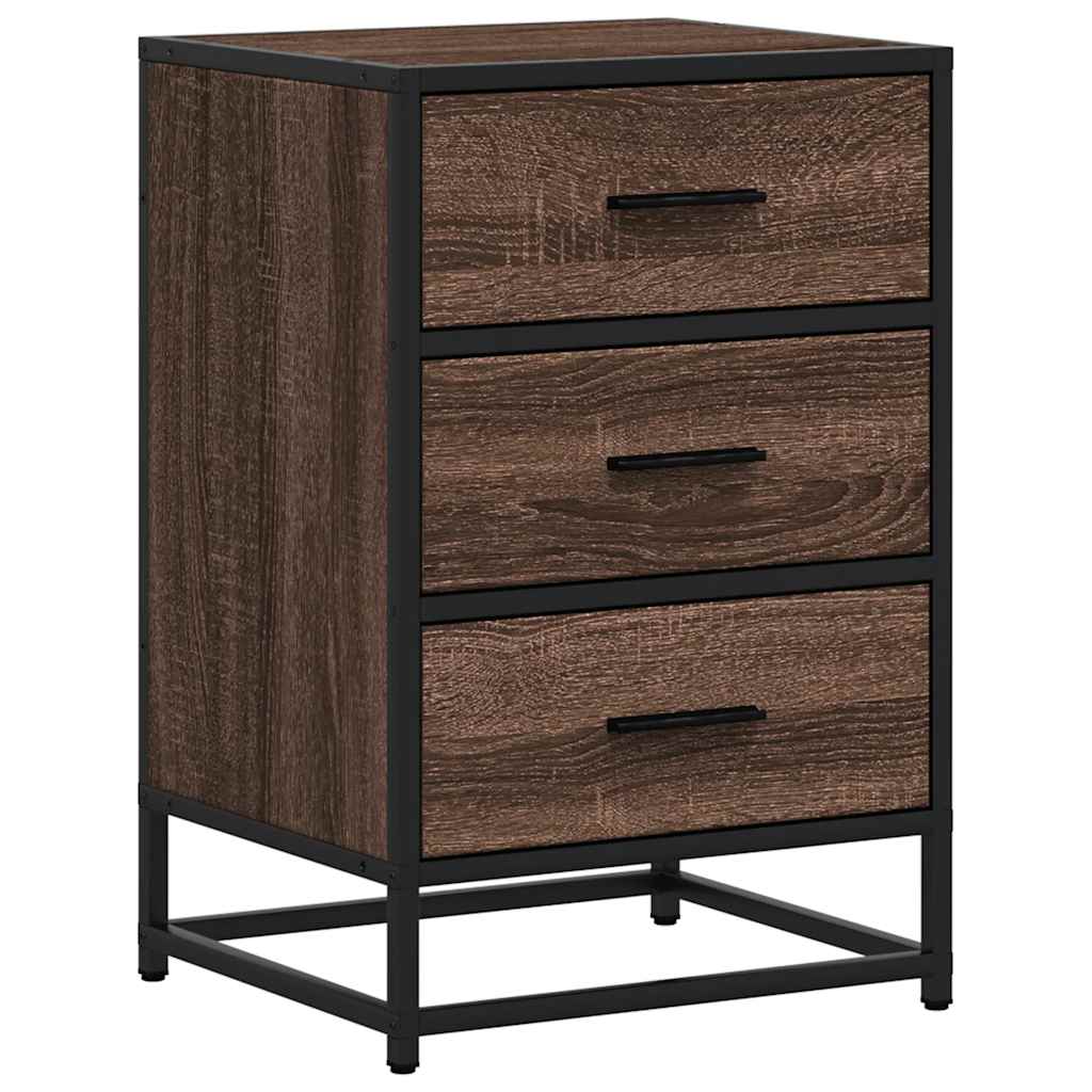 vidaXL Noptiera stejar maro 40x34,5x60 cm lemn prelucrat si metal
