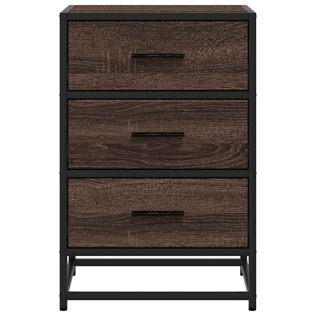 vidaXL Noptiera stejar maro 40x34,5x60 cm lemn prelucrat si metal