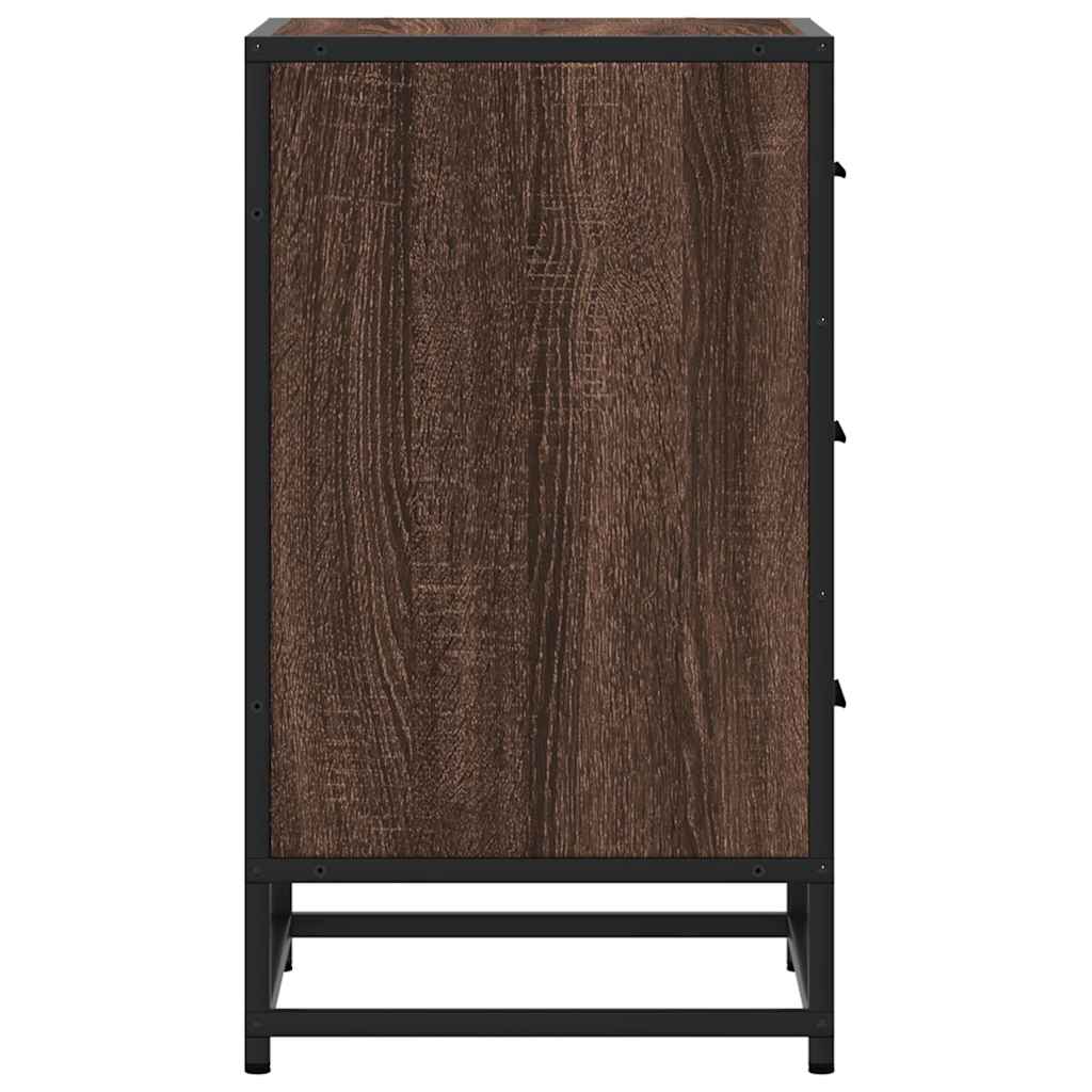 vidaXL Noptiera stejar maro 40x34,5x60 cm lemn prelucrat si metal