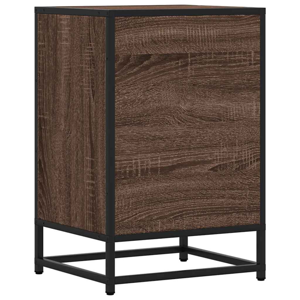 vidaXL Noptiera stejar maro 40x34,5x60 cm lemn prelucrat si metal