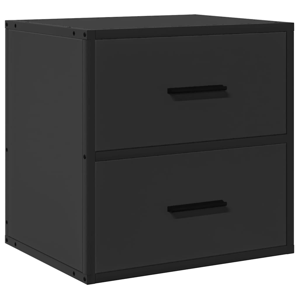 vidaXL Noptiere de perete, 2 buc., negru, 40x31x39,5 cm