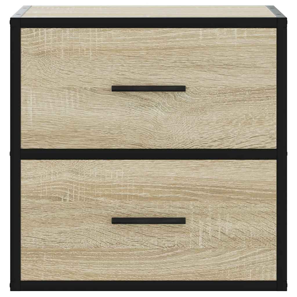 vidaXL Noptiere de perete, 2 buc., stejar sonoma, 40x31x39,5 cm
