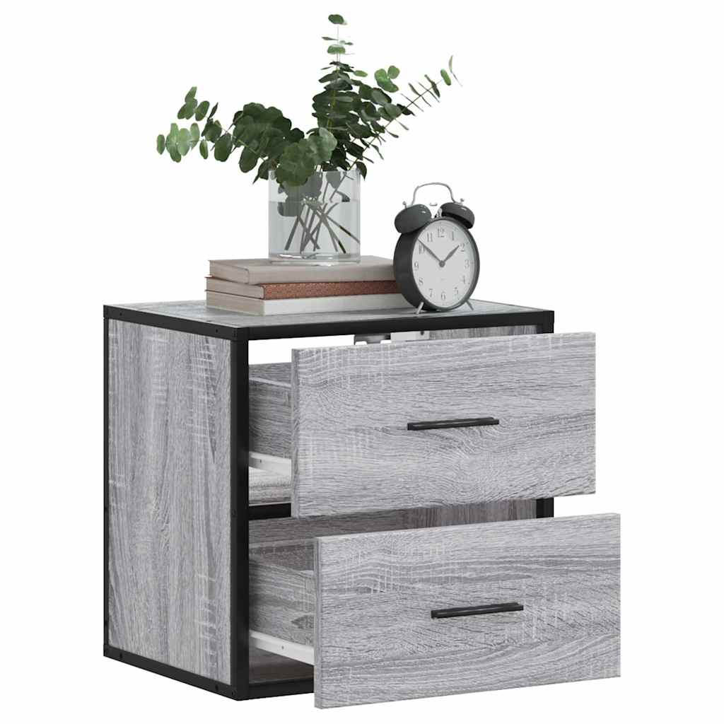 vidaXL Noptieră montată pe perete gri Sonoma 40x31x39,5 cm