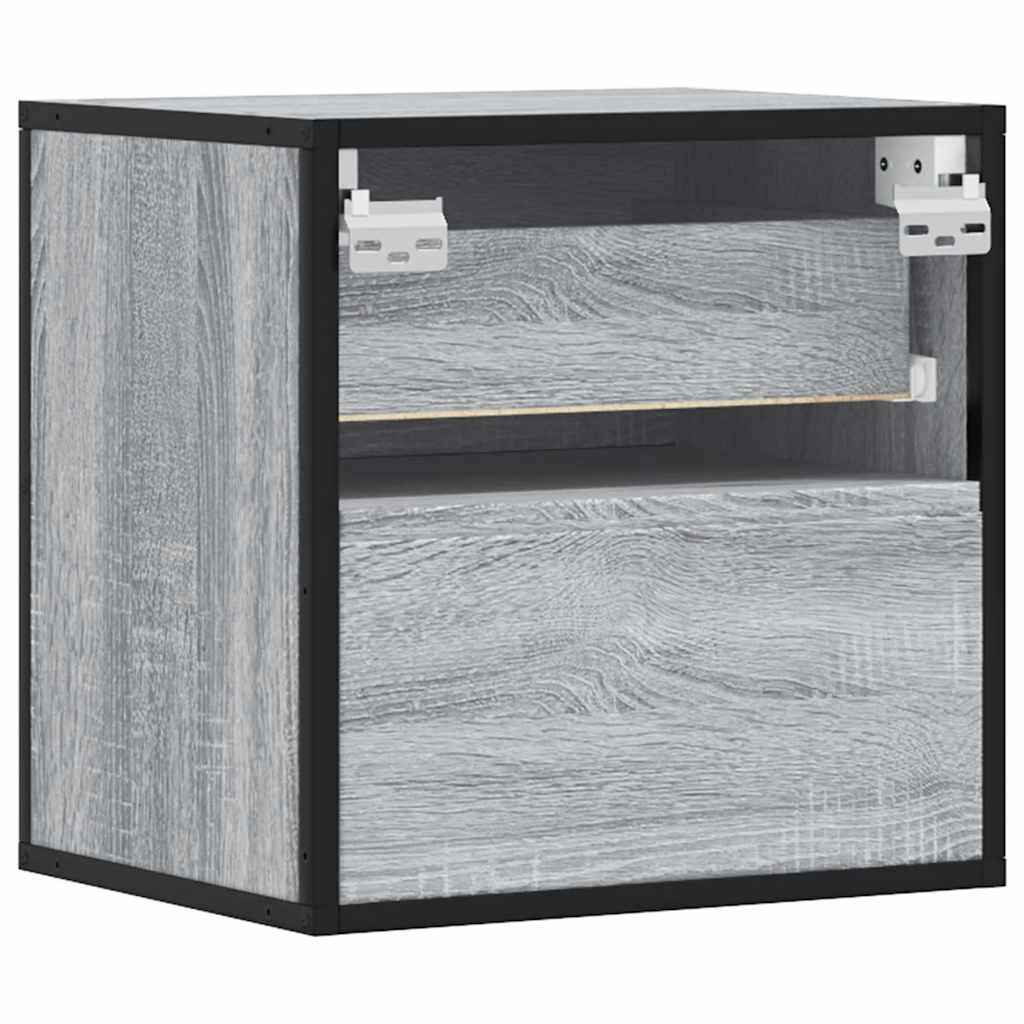 vidaXL Noptieră montată pe perete gri Sonoma 40x31x39,5 cm