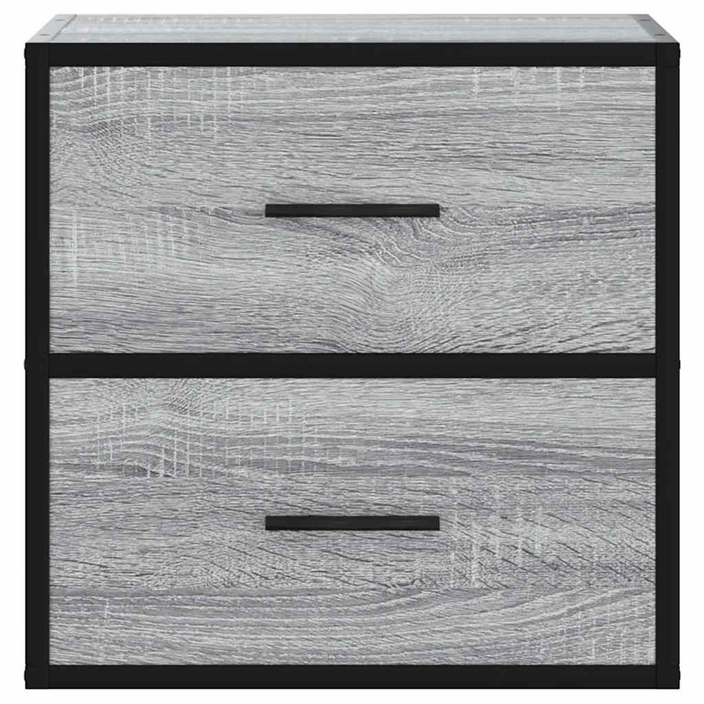 vidaXL Noptiere de perete, 2 buc., sonoma gri, 40x31x39,5 cm