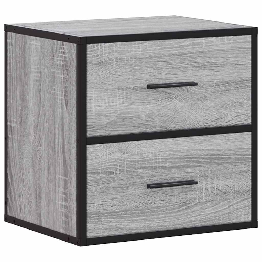 vidaXL Noptiere de perete, 2 buc., sonoma gri, 40x31x39,5 cm