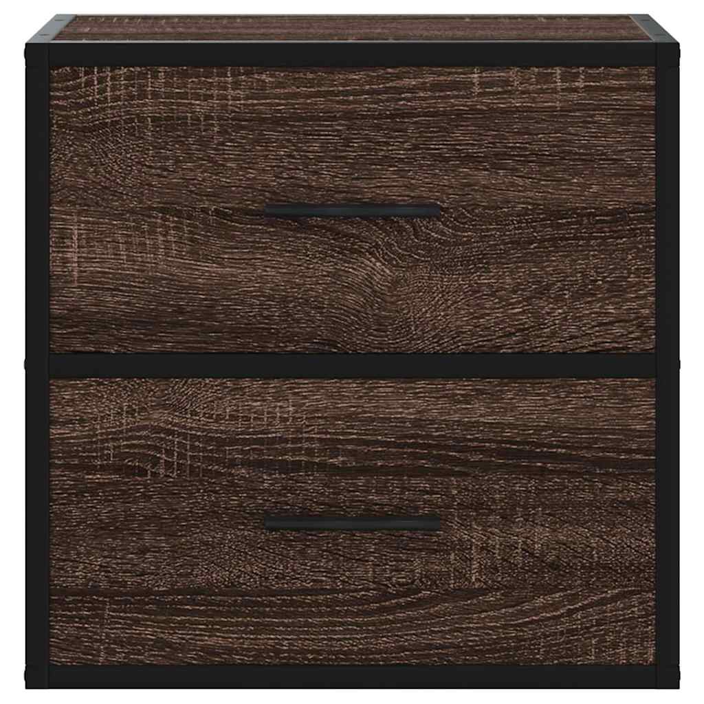 vidaXL Noptiere de perete, 2 buc., stejar maro, 40x31x39,5 cm