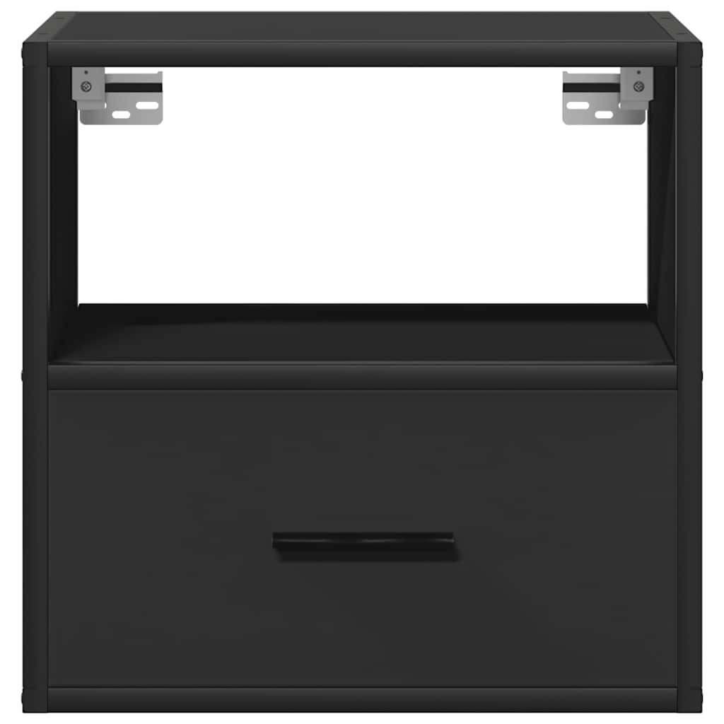 vidaXL Noptiere de perete, 2 buc., negru, 40x31x39,5 cm