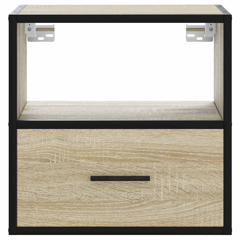 vidaXL Noptiere de perete, 2 buc., stejar sonoma, 40x31x39,5 cm