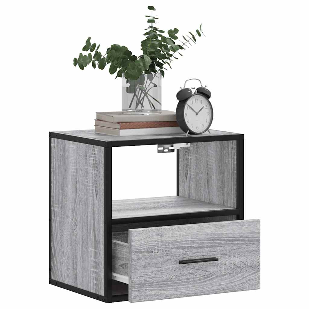 vidaXL Noptieră montată pe perete gri Sonoma 40x31x39,5 cm