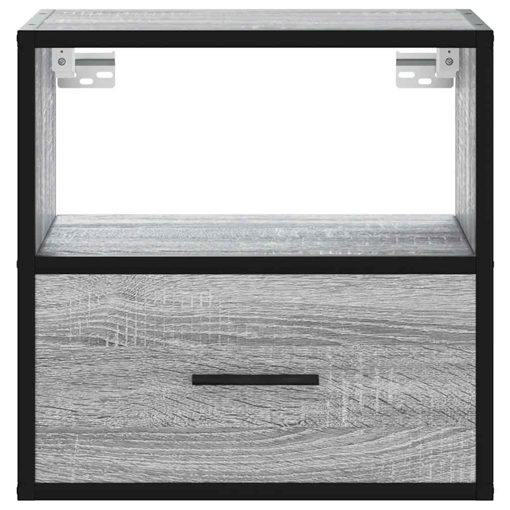 vidaXL Noptieră montată pe perete gri Sonoma 40x31x39,5 cm