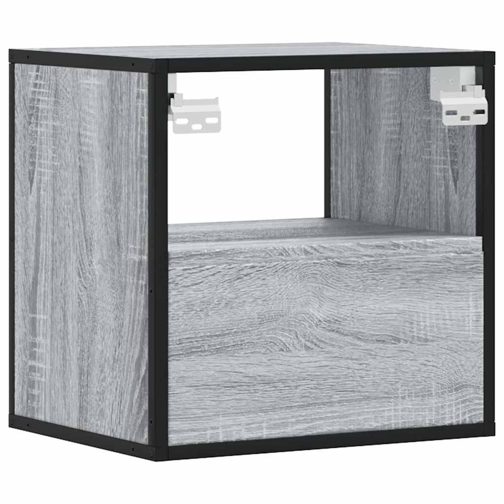 vidaXL Noptieră montată pe perete gri Sonoma 40x31x39,5 cm