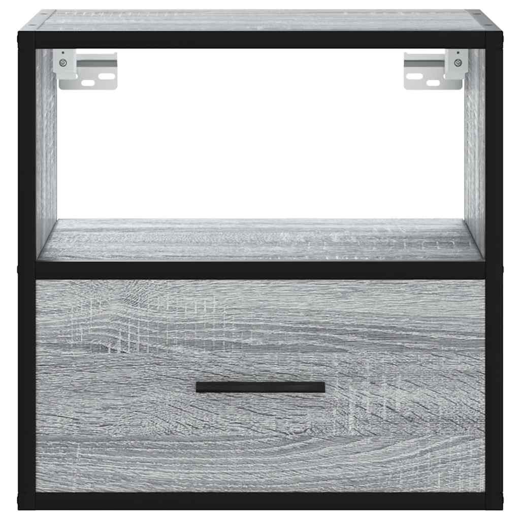 vidaXL Noptiere de perete, 2 buc., sonoma gri, 40x31x39,5 cm