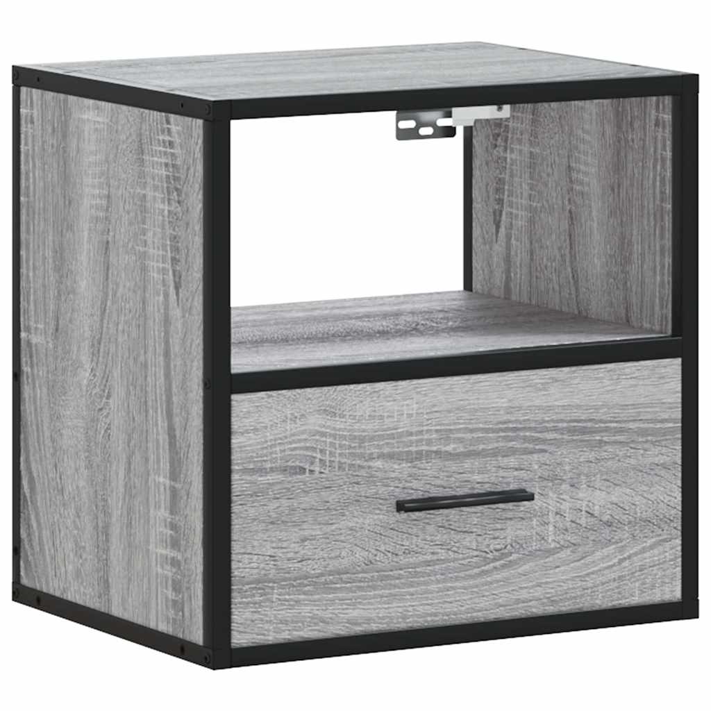 vidaXL Noptiere de perete, 2 buc., sonoma gri, 40x31x39,5 cm