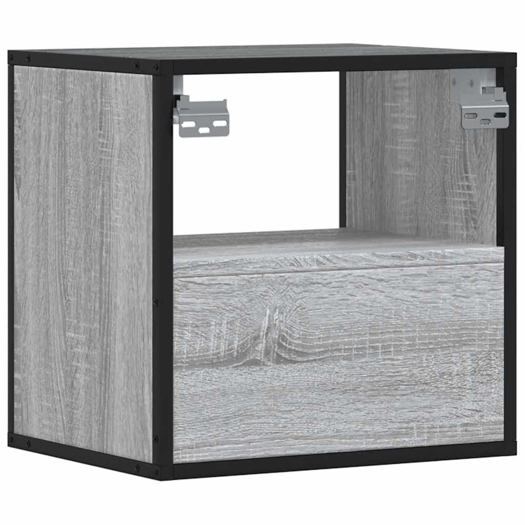 vidaXL Noptieră montată pe perete gri Sonoma 40x31x39,5 cm