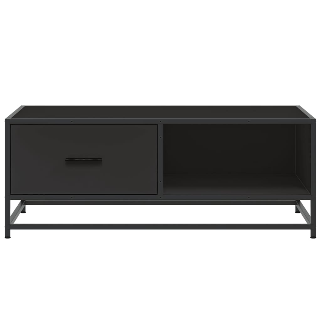 vidaXL Măsuță de cafea, negru, 90x57x35 cm, lemn prelucrat și metal
