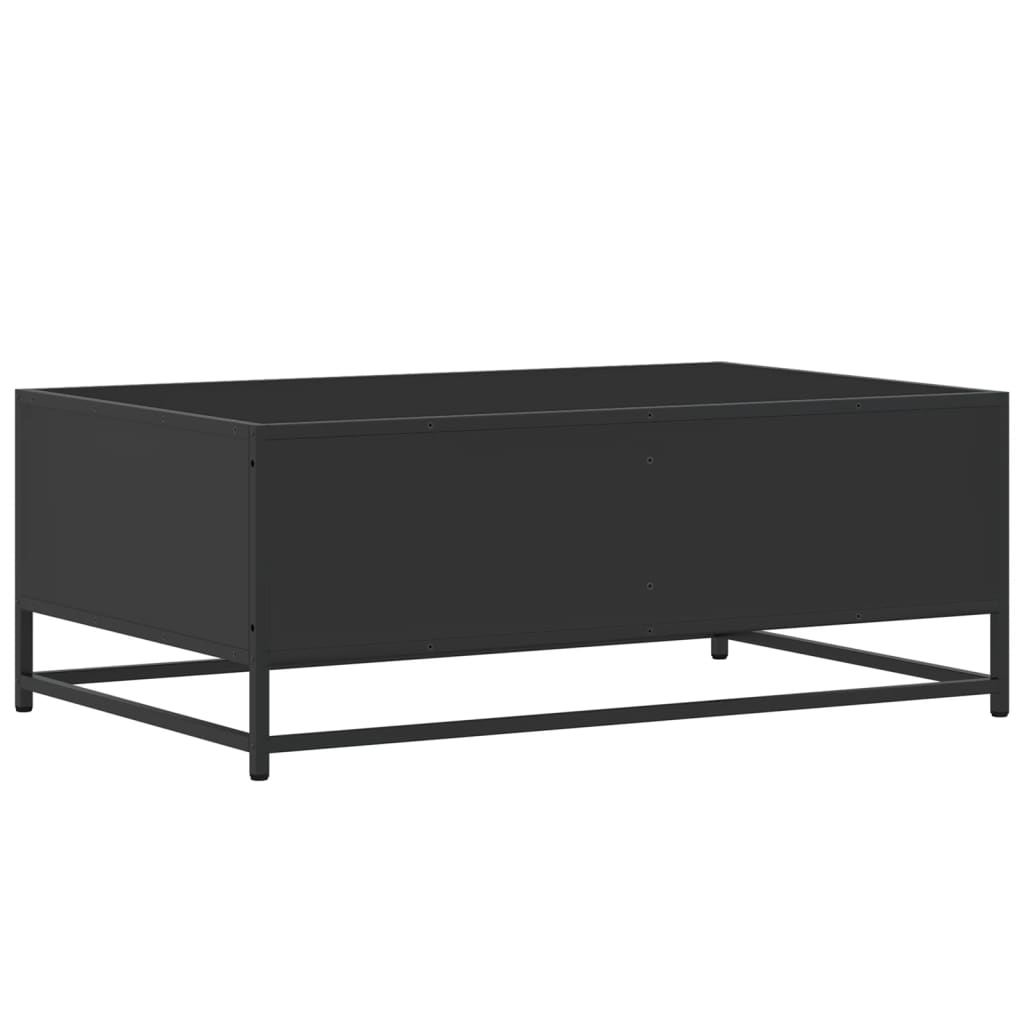 vidaXL Măsuță de cafea, negru, 90x57x35 cm, lemn prelucrat și metal