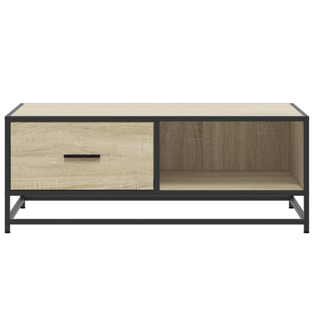 vidaXL Măsuță cafea stejar sonoma 90x57x35 cm lemn prelucrat și metal vidaXL Măsuță cafea stejar sonoma 90x57x35 cm lemn prelucrat și metal