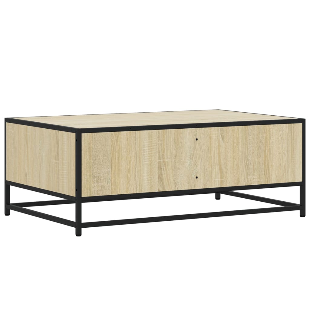vidaXL Măsuță cafea stejar sonoma 90x57x35 cm lemn prelucrat și metal vidaXL Măsuță cafea stejar sonoma 90x57x35 cm lemn prelucrat și metal