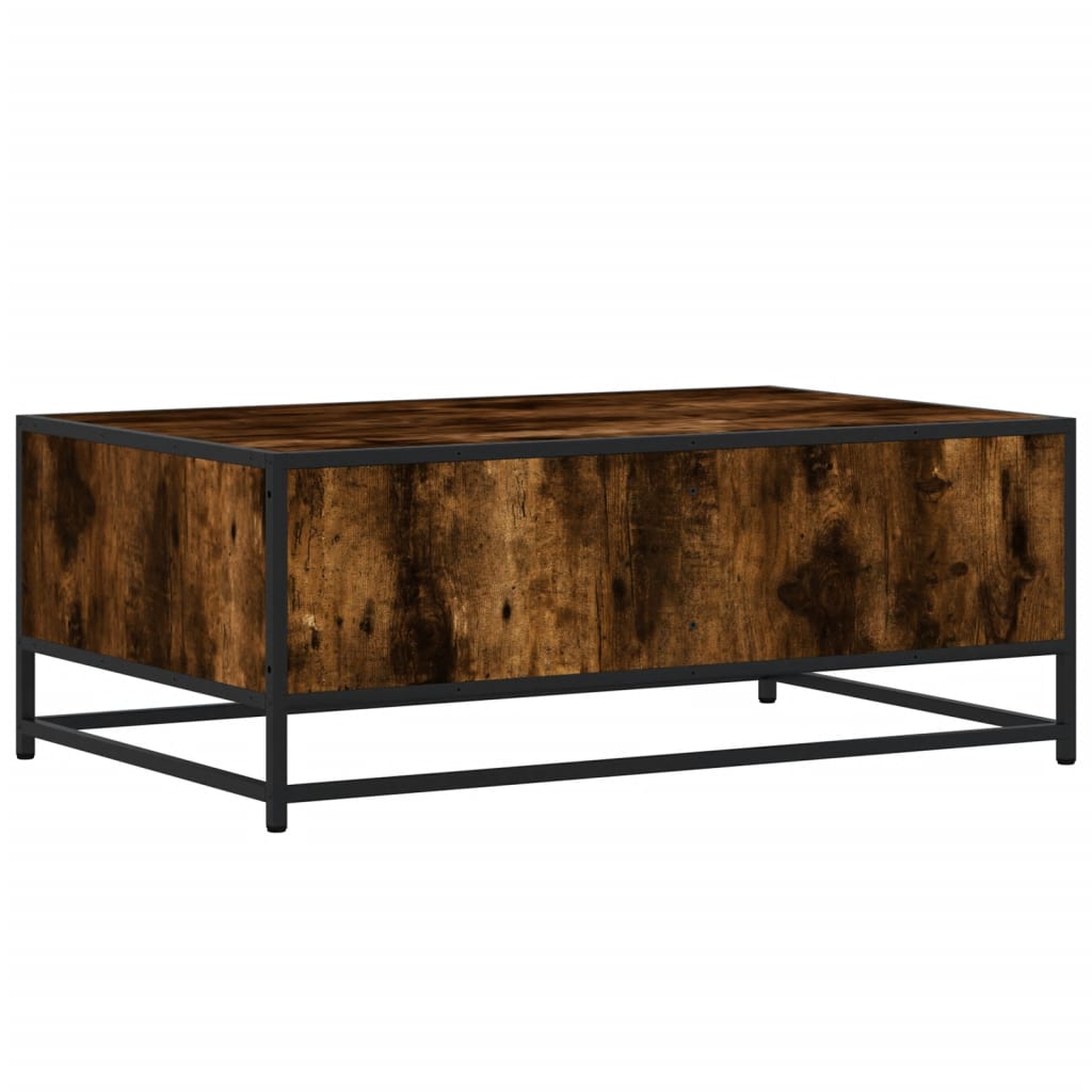vidaXL Măsuță de cafea stejar fumuriu 90x57x35cm lemn prelucrat/metal vidaXL Măsuță de cafea stejar fumuriu 90x57x35cm lemn prelucrat/metal
