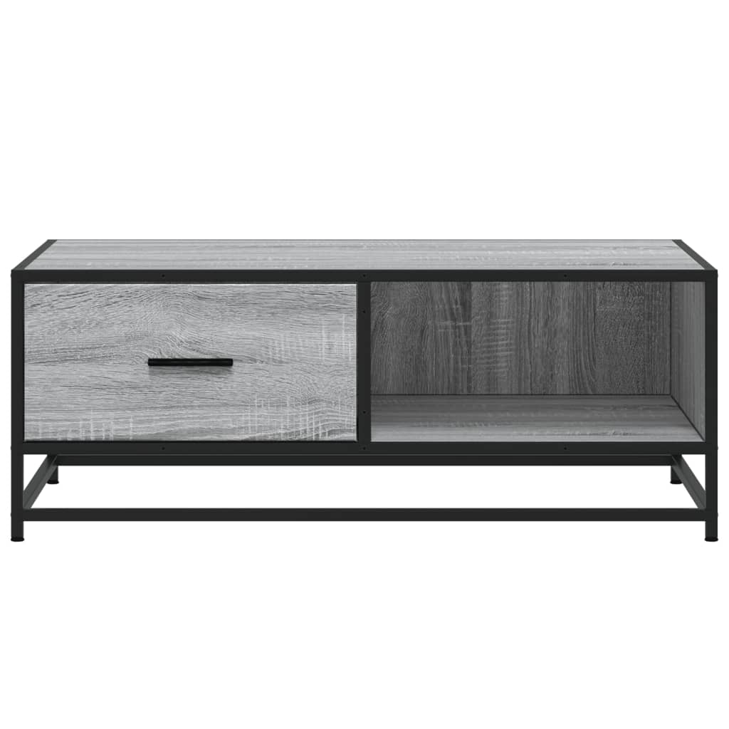vidaXL Măsuță de cafea, gri sonoma, 90x57x35 cm, lemn prelucrat/metal