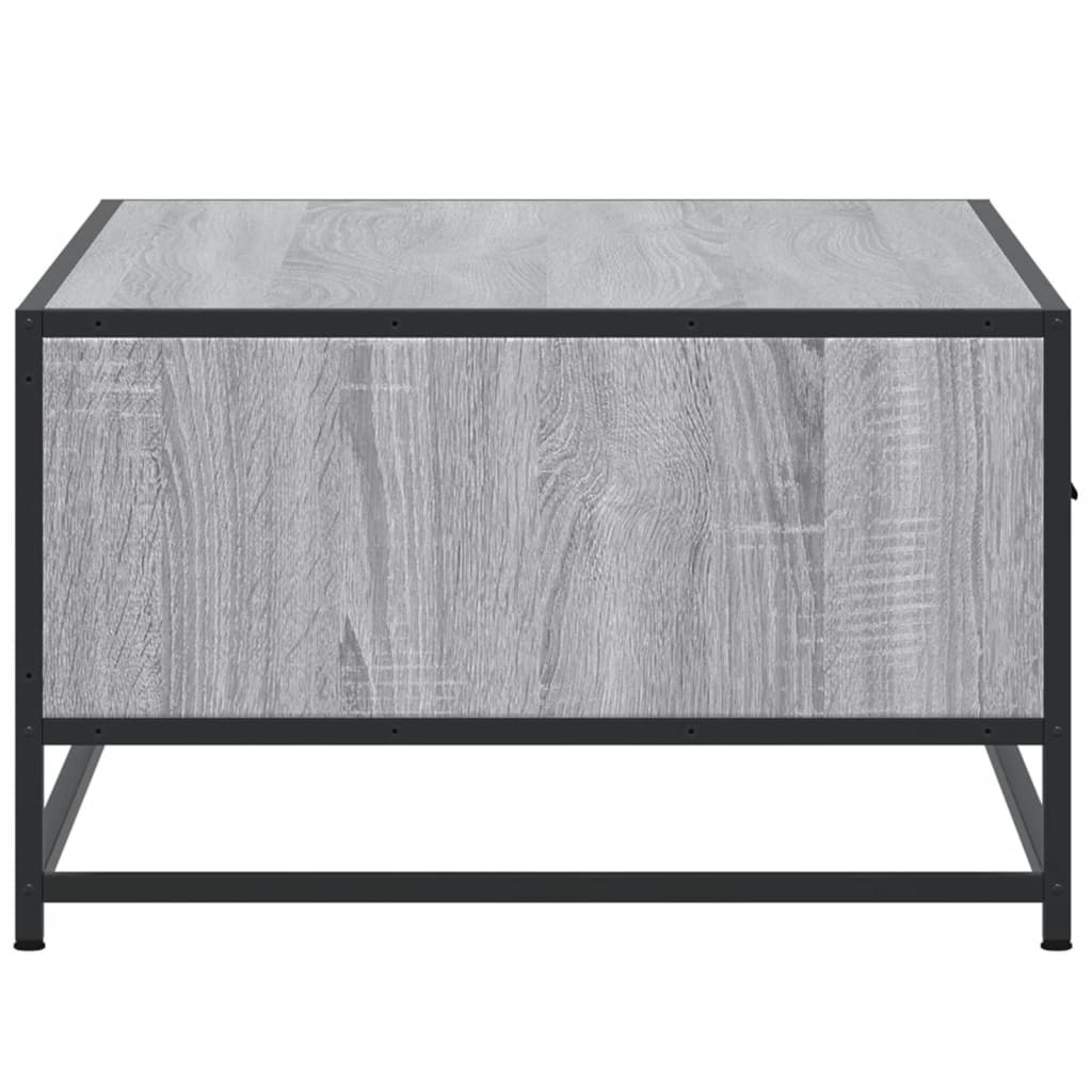 vidaXL Măsuță de cafea, gri sonoma, 90x57x35 cm, lemn prelucrat/metal