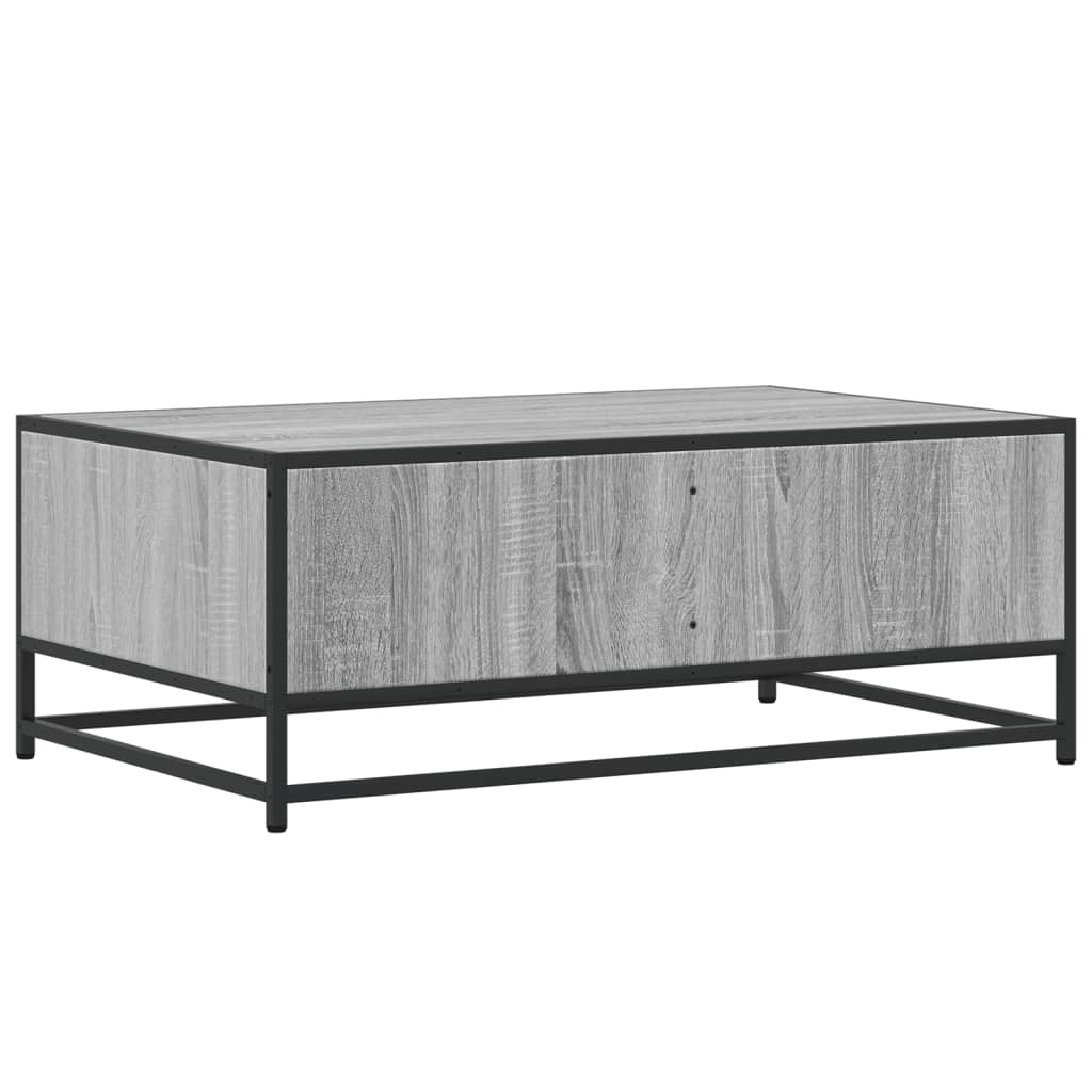 vidaXL Măsuță de cafea, gri sonoma, 90x57x35 cm, lemn prelucrat/metal