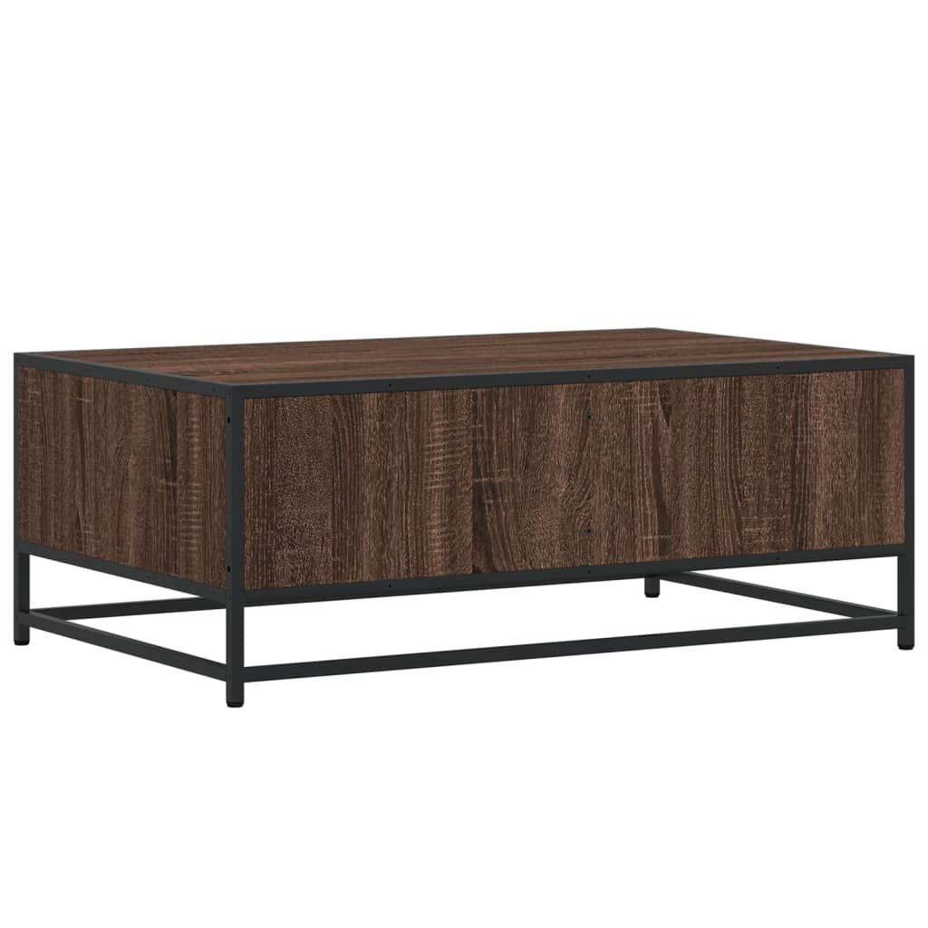 vidaXL Măsuță cafea, stejar maro, 90x57x35 cm, lemn prelucrat/metal vidaXL Măsuță cafea, stejar maro, 90x57x35 cm, lemn prelucrat/metal