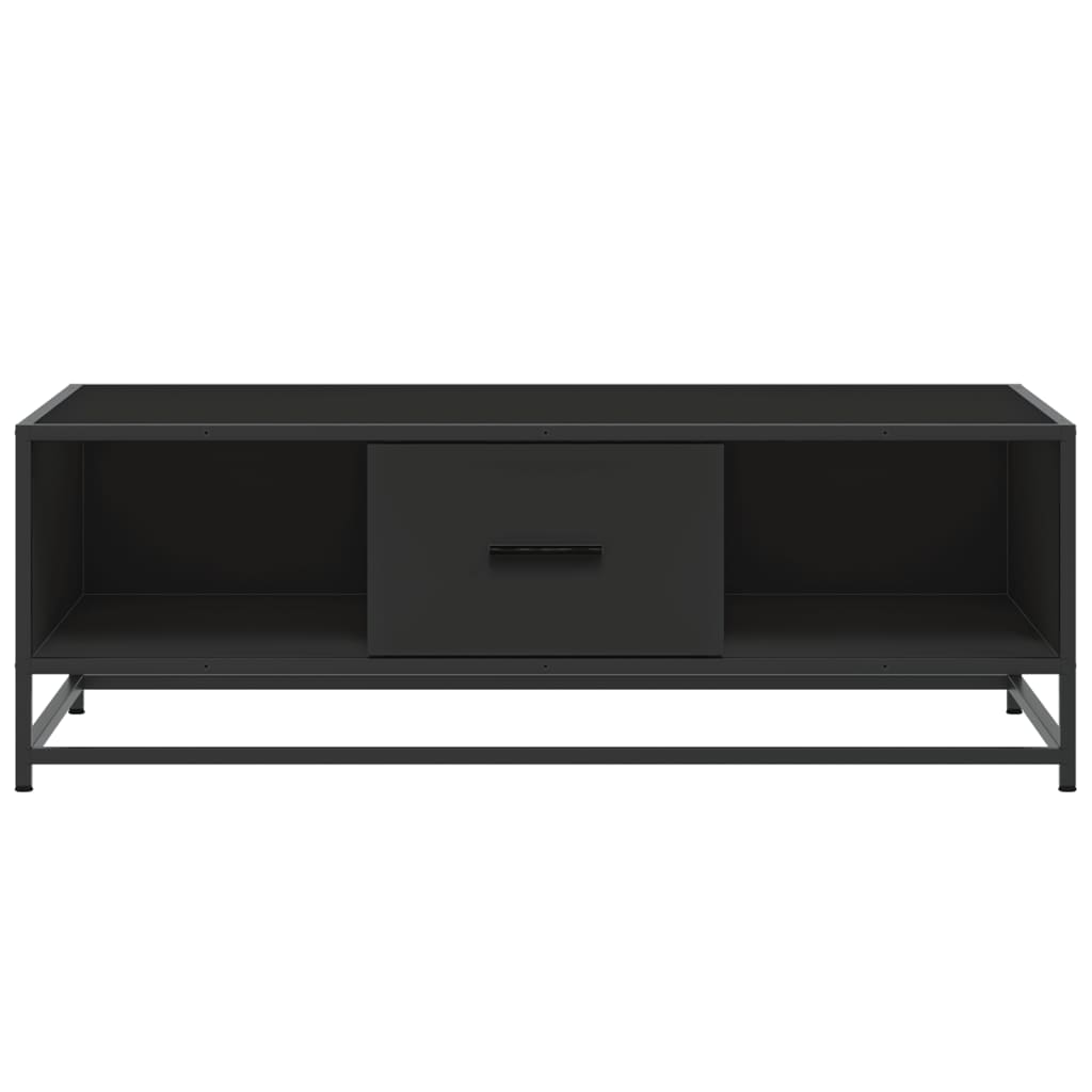 vidaXL Măsuță de cafea, negru, 100x57x35 cm, lemn prelucrat și metal