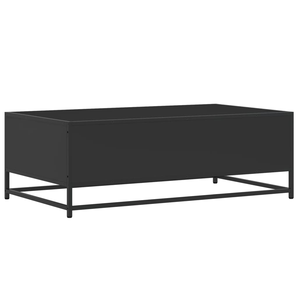 vidaXL Măsuță de cafea, negru, 100x57x35 cm, lemn prelucrat și metal