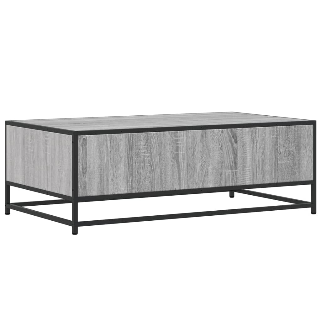 vidaXL Măsuță de cafea, gri sonoma, 100x57x35 cm, lemn prelucrat/metal