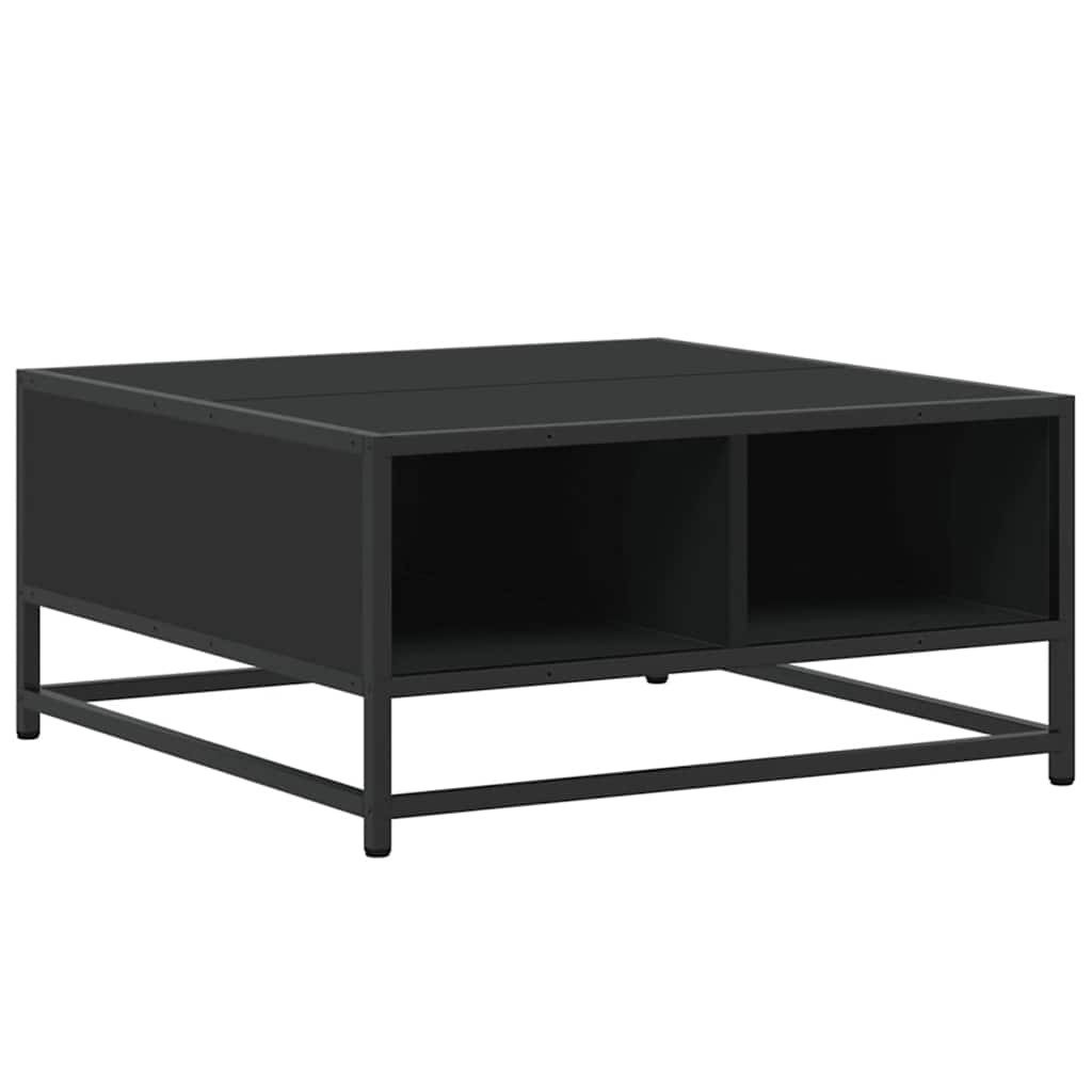 vidaXL Măsuță de cafea, negru, 60,5x60,5x30 cm, lemn prelucrat/metal vidaXL Măsuță de cafea, negru, 60,5x60,5x30 cm, lemn prelucrat/metal