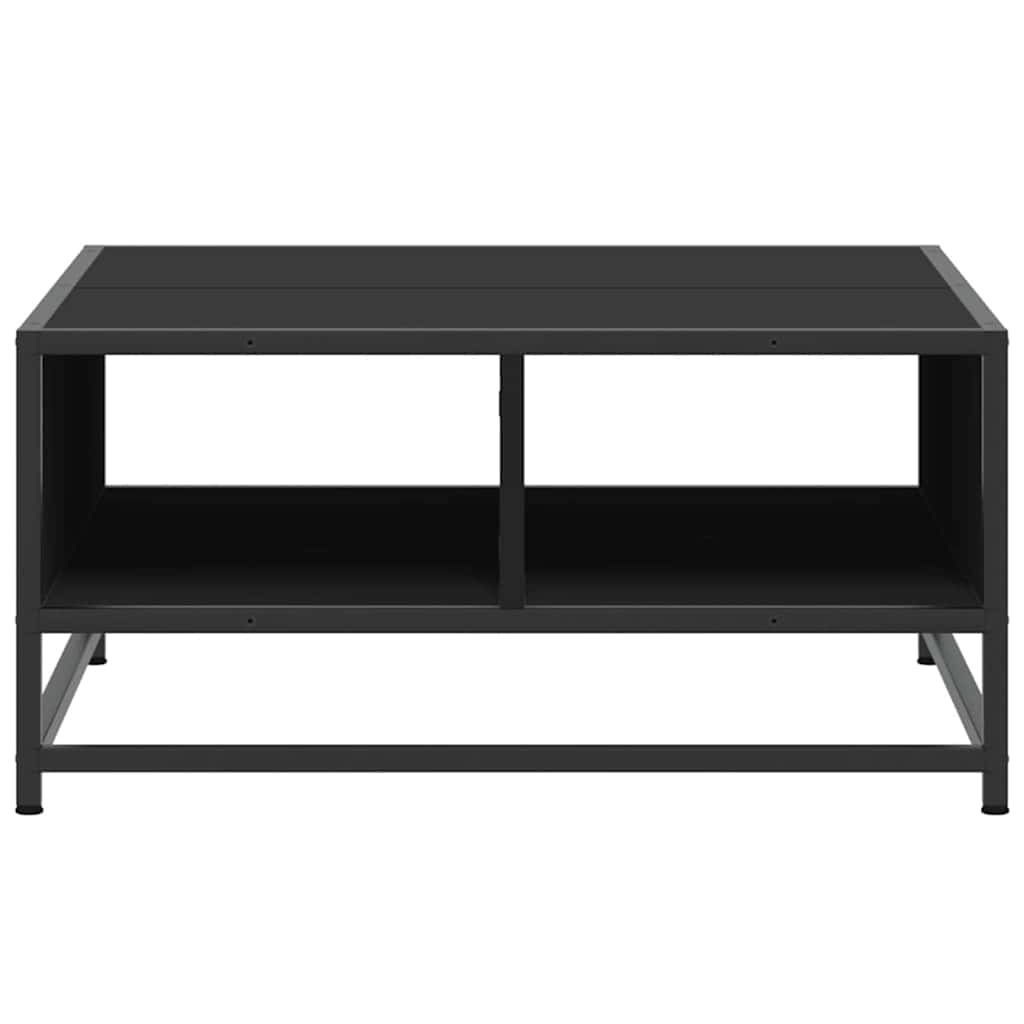 vidaXL Măsuță de cafea, negru, 60,5x60,5x30 cm, lemn prelucrat/metal vidaXL Măsuță de cafea, negru, 60,5x60,5x30 cm, lemn prelucrat/metal